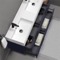 Double Floating Bathroom Vanity, Modern, Blue, 56